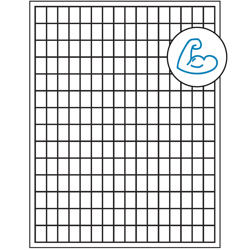 0.5" x 0.75" White Rectangular Sheet Labels - Ultra Aggressive Adhesive