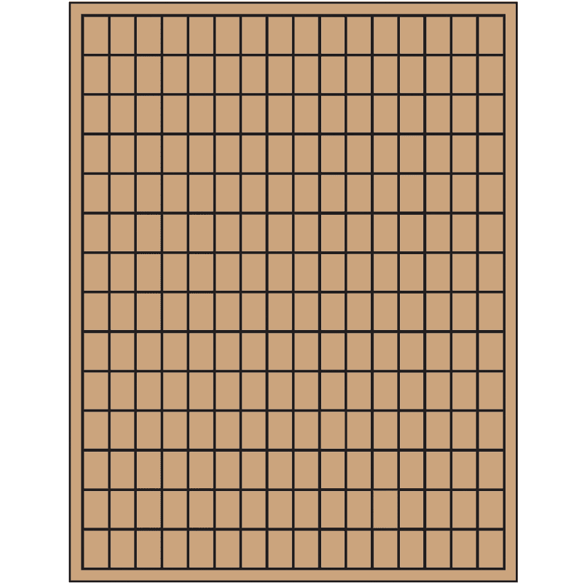 0.5" x 0.75" Brown Kraft Rectangular Sheet Labels