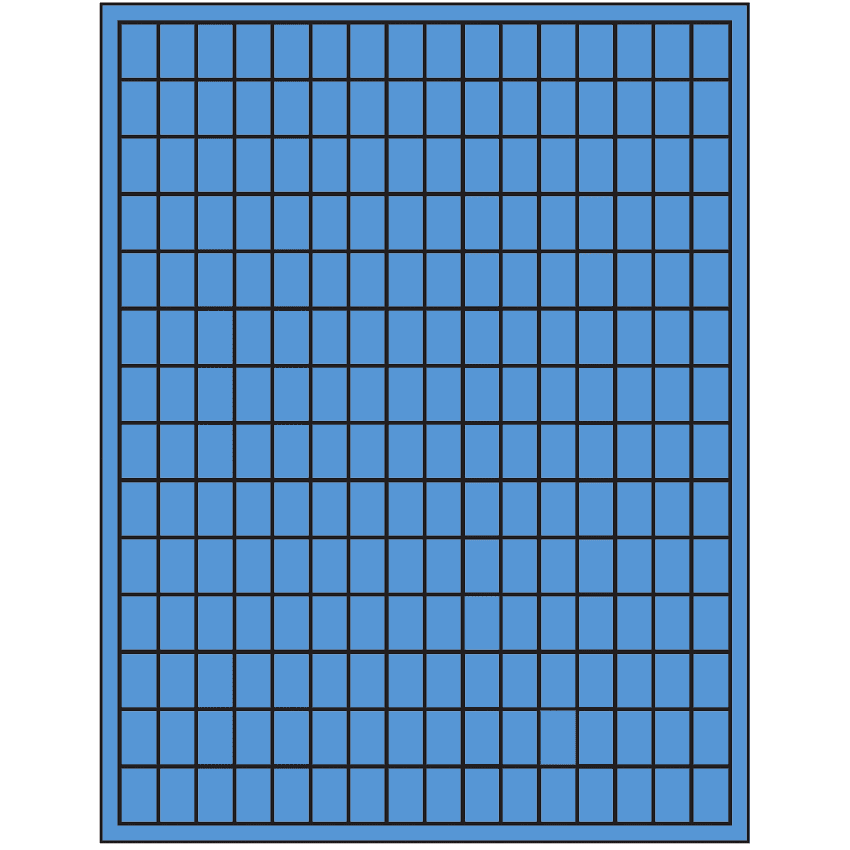 0.5" x 0.75" Fluorescent Blue Rectangular Sheet Labels