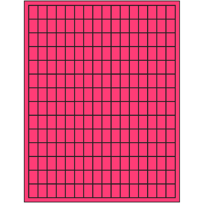 0.5" x 0.75" Fluorescent Pink Rectangular Sheet Labels