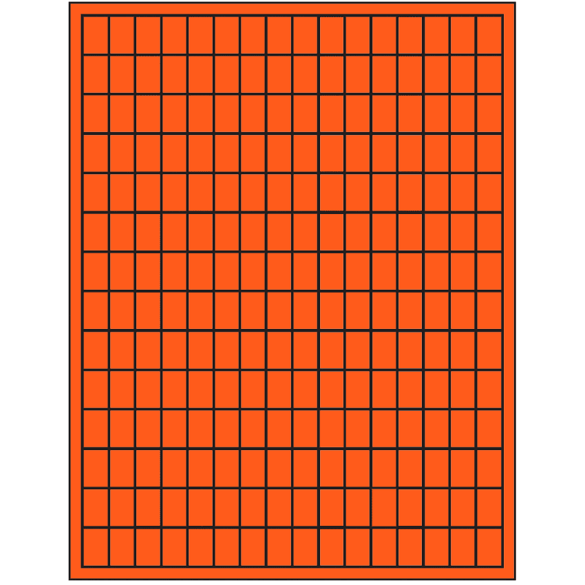 0.5" x 0.75" Fluorescent Red Rectangular Sheet Labels