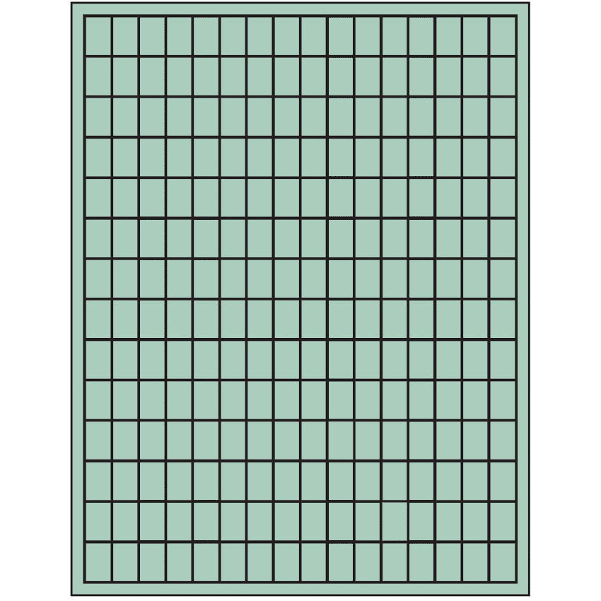 0.5" x 0.75" Pastel Green Rectangular Sheet Labels