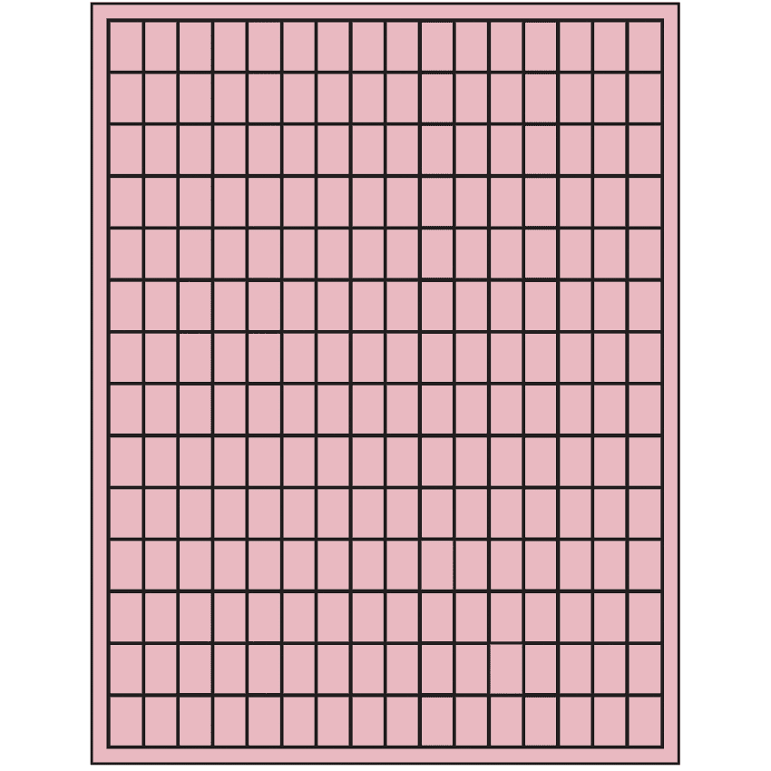 0.5" x 0.75" Pastel Pink Rectangular Sheet Labels