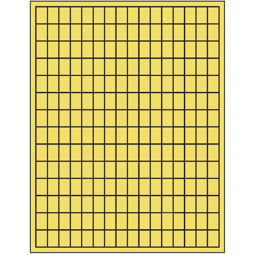 0.5" x 0.75" Pastel Yellow Rectangular Sheet Labels