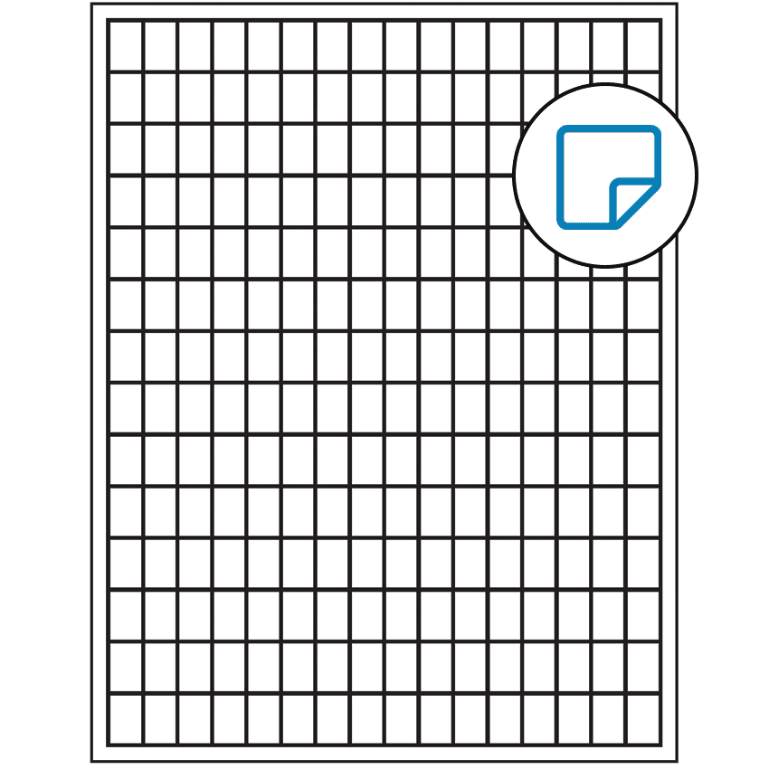 0.5" x 0.75" White Rectangular Sheet Labels - Removable Adhesive