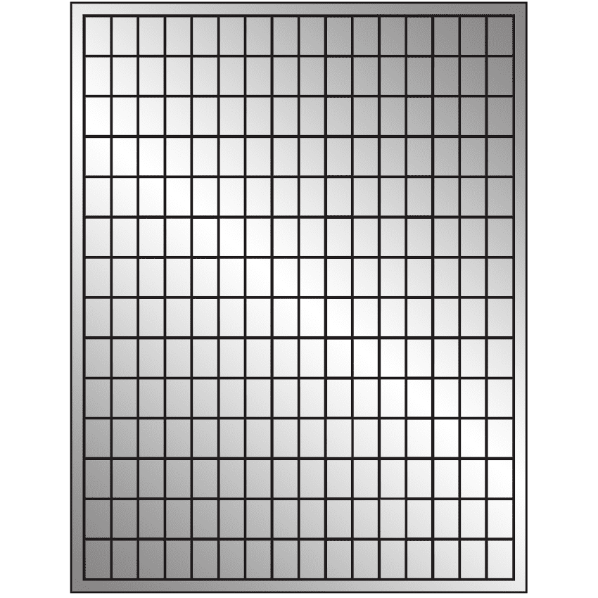 0.5" x 0.75" Silver Foil Rectangular Sheet Labels