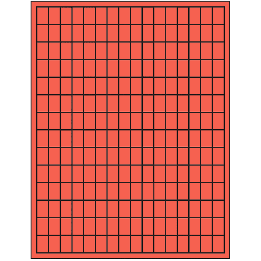 0.5" x 0.75" Red Rectangular Sheet Labels
