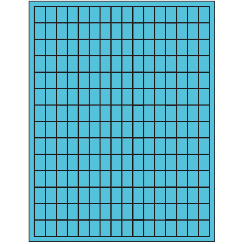 0.5" x 0.75" Turquoise Rectangular Sheet Labels