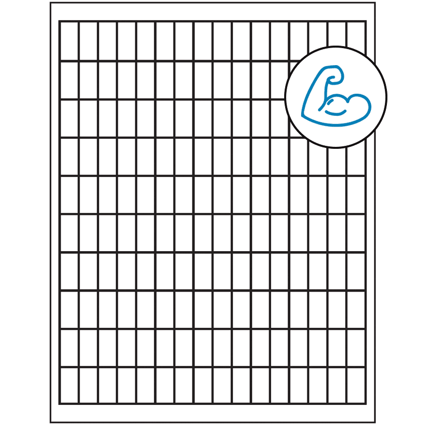 0.5" x 1" White Rectangular Sheet Labels - Ultra Aggressive Adhesive