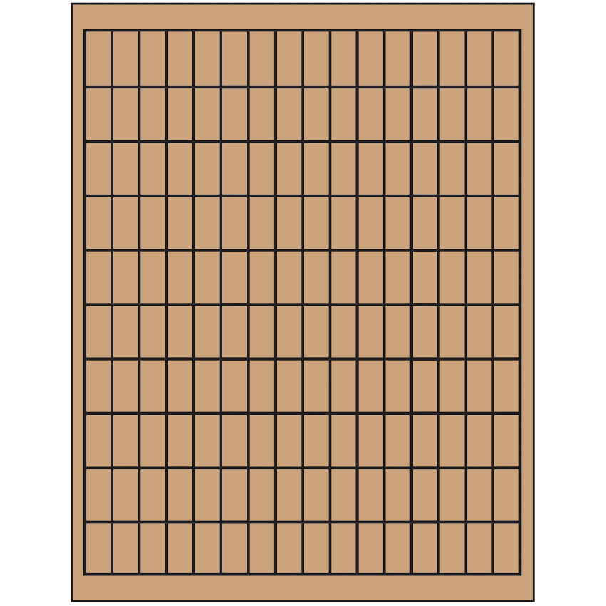 0.5" x 1" Brown Kraft Rectangular Sheet Labels