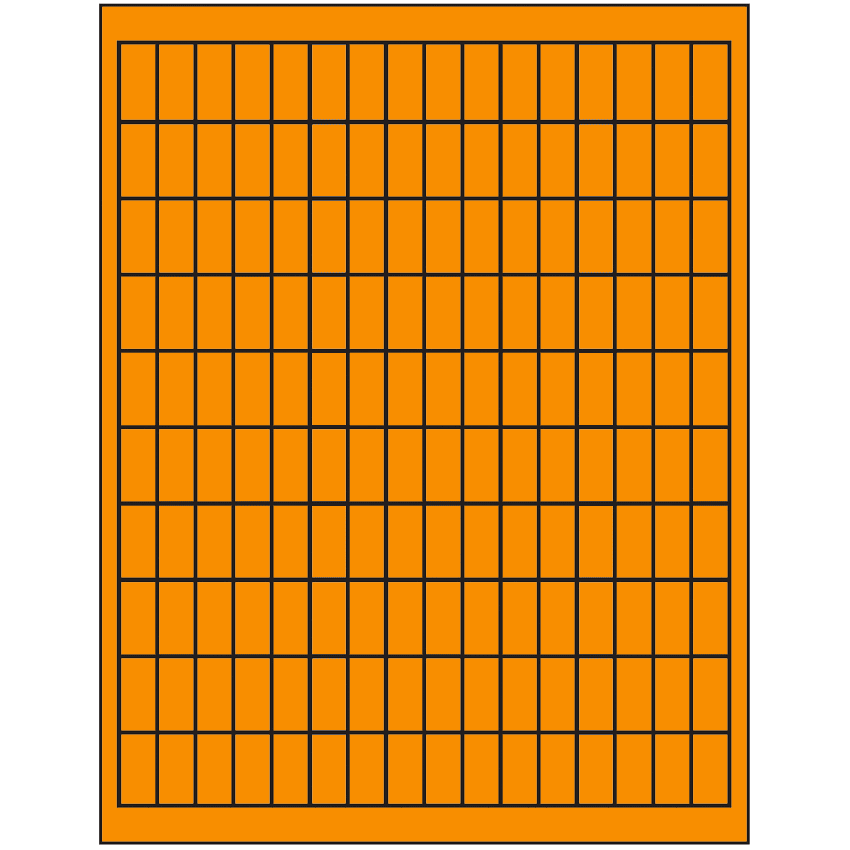 0.5" x 1" Fluorescent Orange Rectangular Sheet Labels