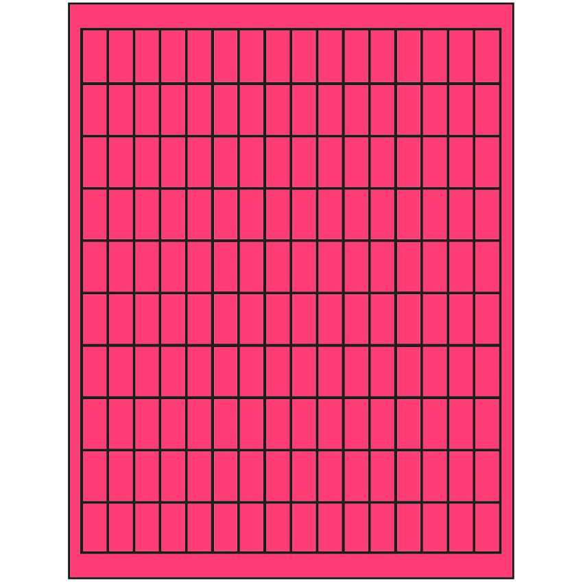 0.5" x 1" Fluorescent Pink Rectangular Sheet Labels