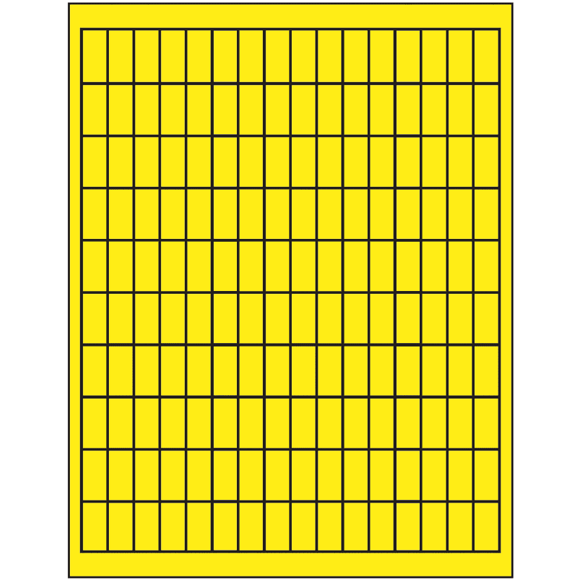 0.5" x 1" Fluorescent Yellow Rectangular Sheet Labels
