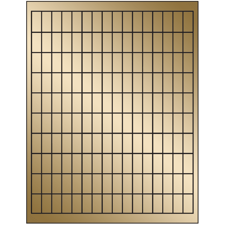 0.5" x 1" Gold Foil Rectangular Sheet Labels