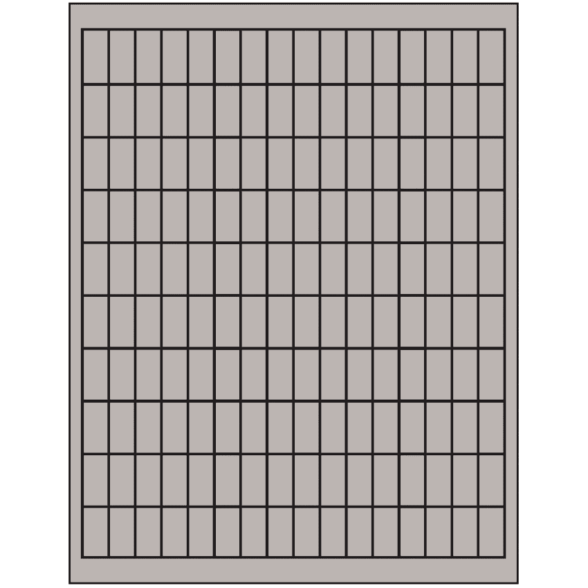 0.5" x 1" Gray Rectangular Sheet Labels
