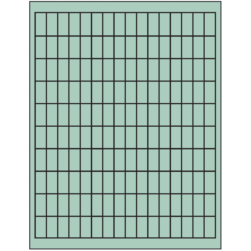 0.5" x 1" Pastel Green Rectangular Sheet Labels