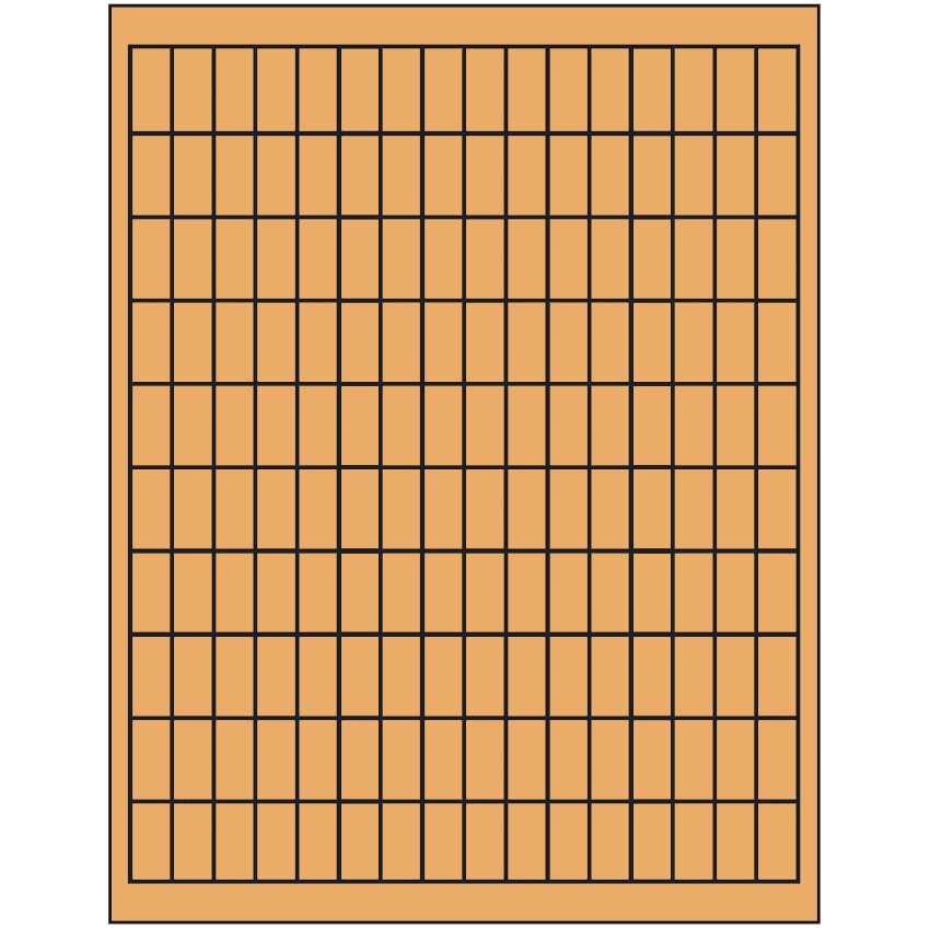 0.5" x 1" Pastel Orange Rectangular Sheet Labels