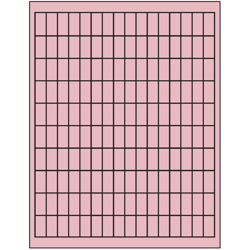 0.5" x 1" Pastel Pink Rectangular Sheet Labels