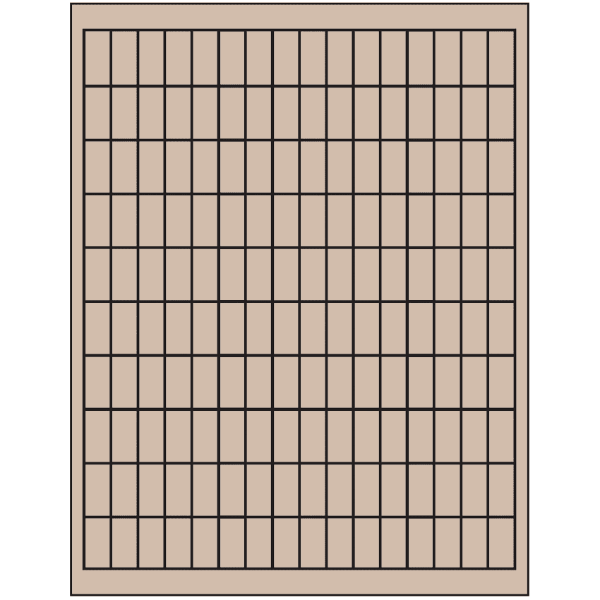 0.5" x 1" Pastel Tan Rectangular Sheet Labels