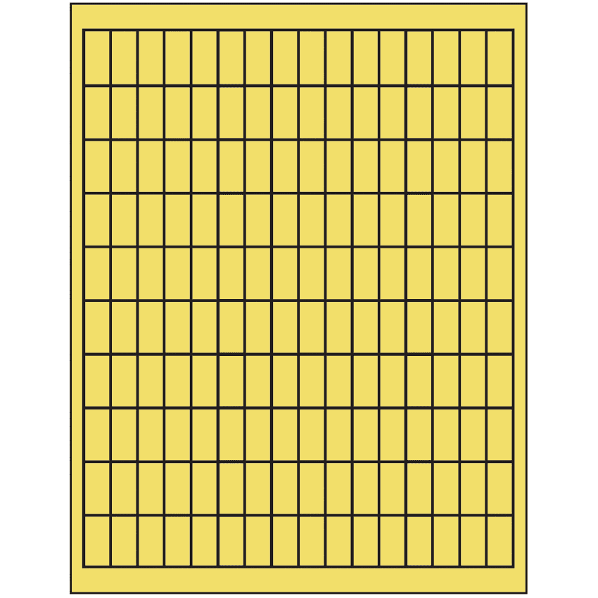 0.5" x 1" Pastel Yellow Rectangular Sheet Labels