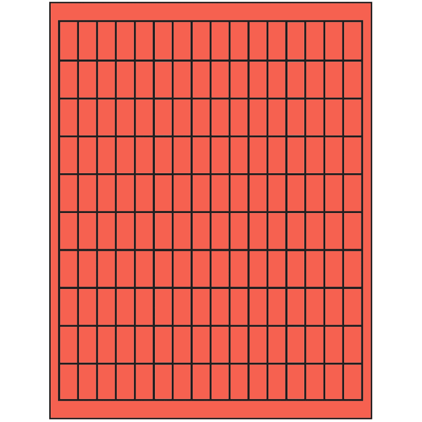 0.5" x 1" Red Rectangular Sheet Labels