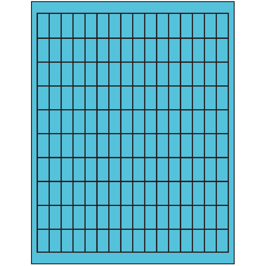 0.5" x 1" Turquoise Rectangular Sheet Labels