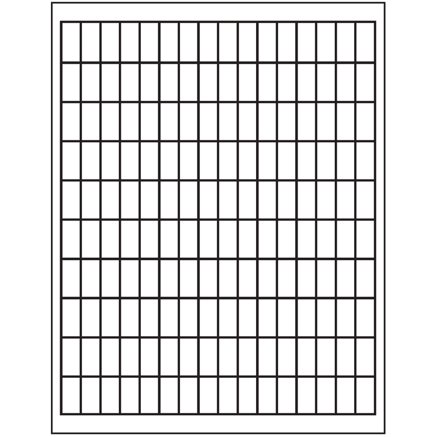 0.5" x 1" White Rectangular Sheet Labels
