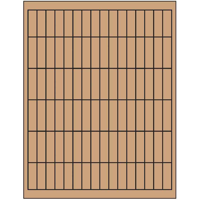 0.5" x 1.75" Brown Kraft Rectangular Sheet Labels