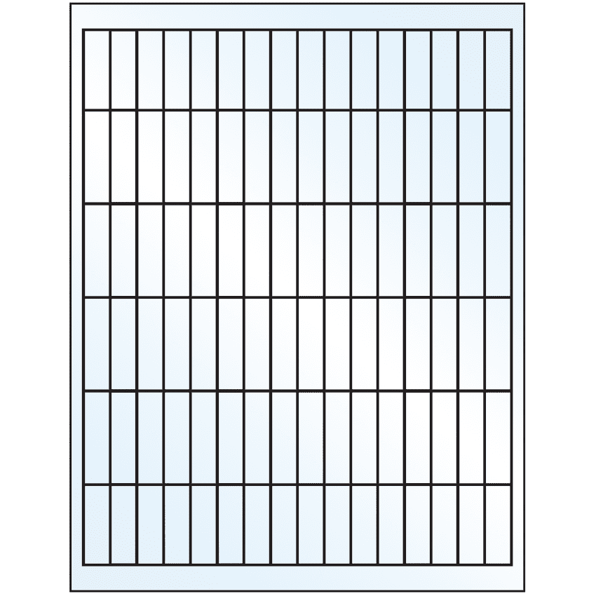 0.5" x 1.75" Crystal Clear Rectangular Sheet Labels
