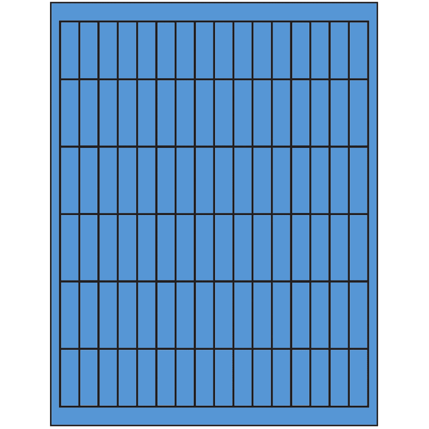 0.5" x 1.75" Fluorescent Blue Rectangular Sheet Labels