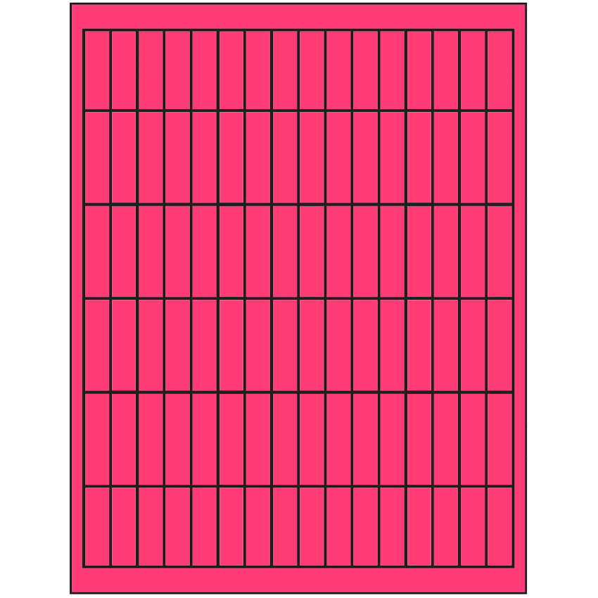0.5" x 1.75" Fluorescent Pink Rectangular Sheet Labels
