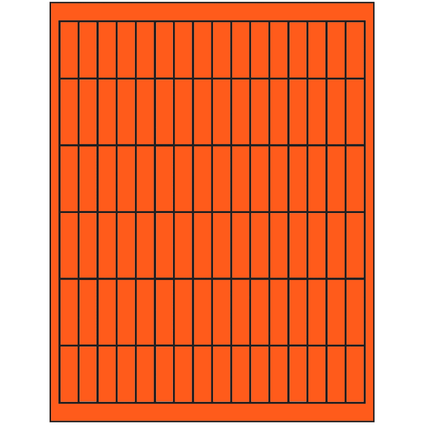 0.5" x 1.75" Fluorescent Red Rectangular Sheet Labels