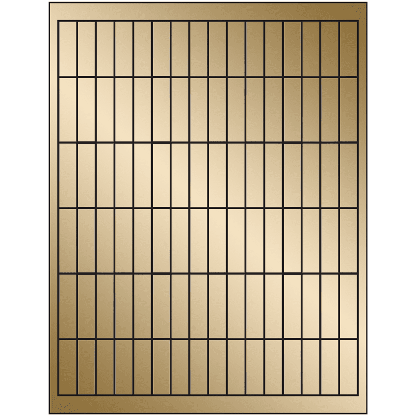 0.5" x 1.75" Gold Foil Rectangular Sheet Labels
