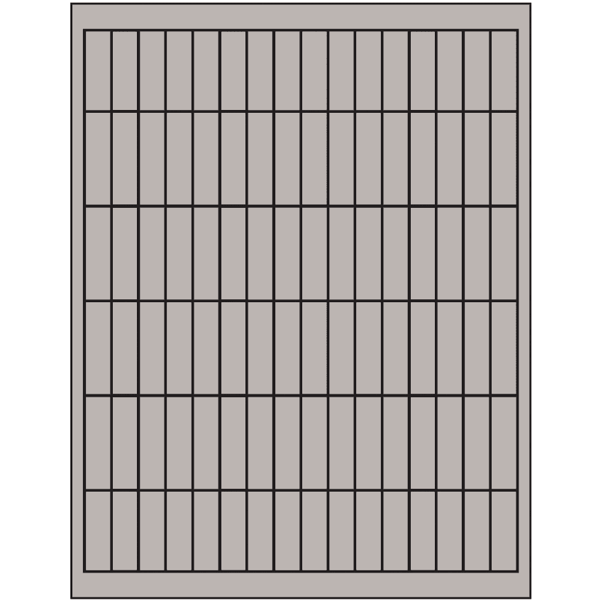 0.5" x 1.75" Gray Rectangular Sheet Labels