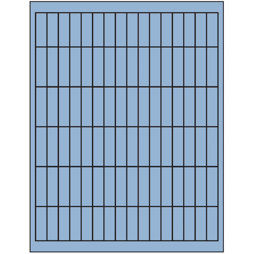 0.5" x 1.75" Pastel Blue Rectangular Sheet Labels