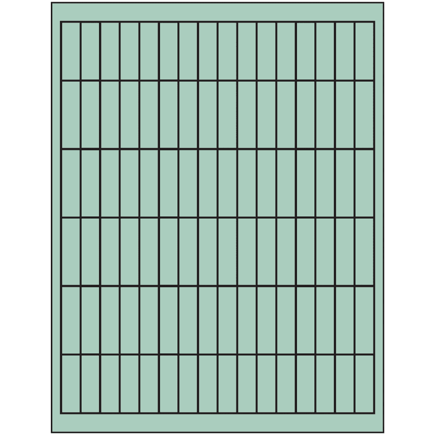 0.5" x 1.75" Pastel Green Rectangular Sheet Labels