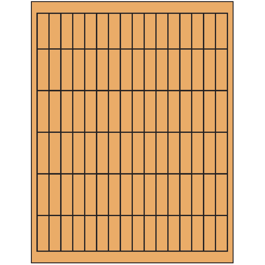 0.5" x 1.75" Pastel Orange Rectangular Sheet Labels