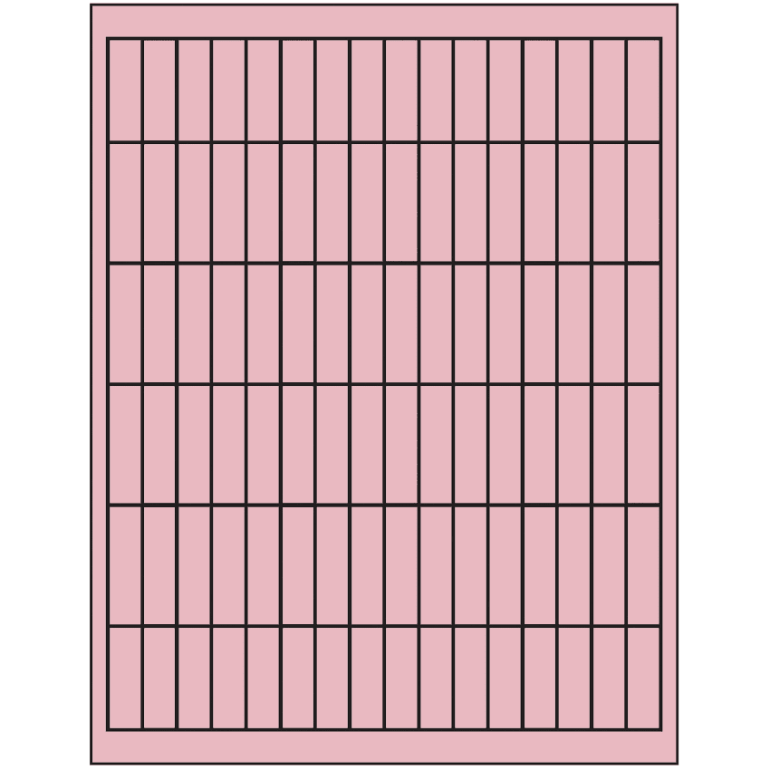 0.5" x 1.75" Pastel Pink Rectangular Sheet Labels