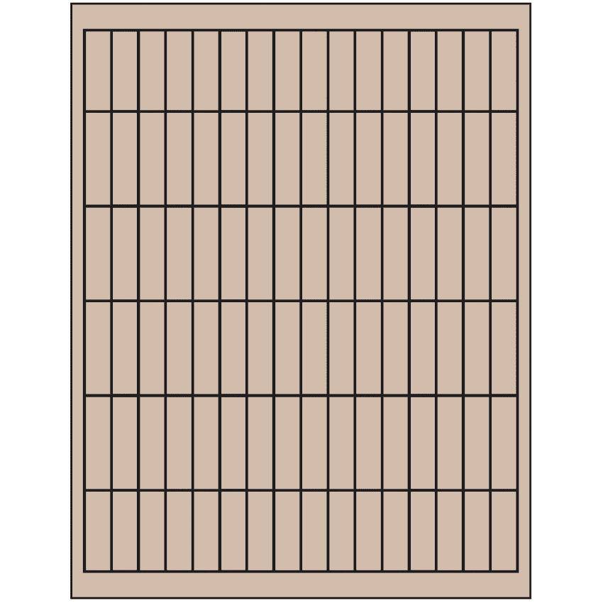 0.5" x 1.75" Pastel Tan Rectangular Sheet Labels