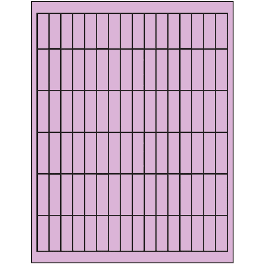 0.5" x 1.75" Pastel Purple Rectangular Sheet Labels