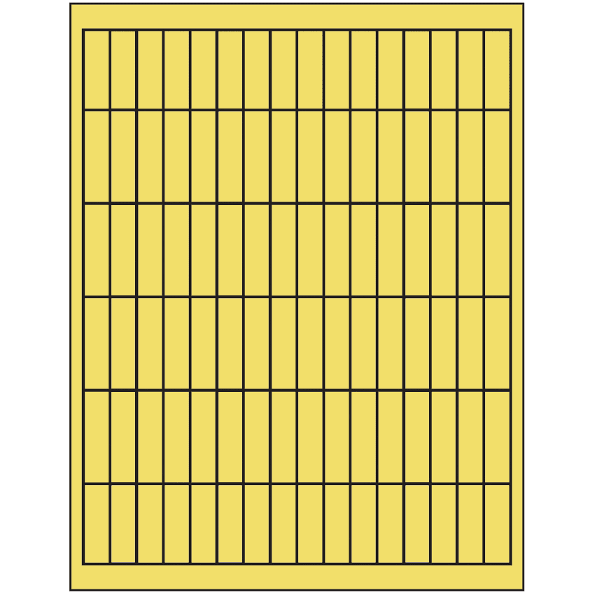 0.5" x 1.75" Pastel Yellow Rectangular Sheet Labels