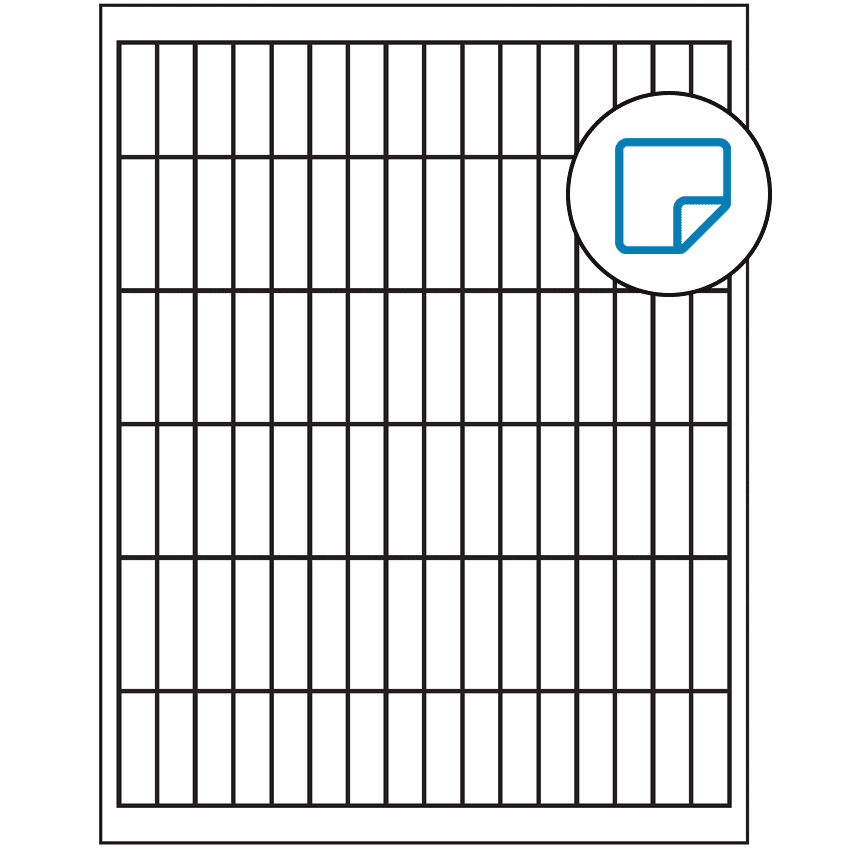 0.5" x 1.75" White Rectangular Sheet Labels - Removable Adhesive