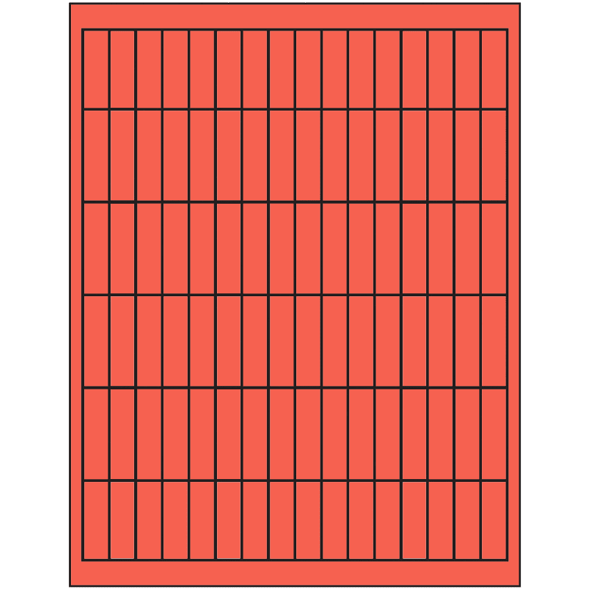 0.5" x 1.75" Red Rectangular Sheet Labels