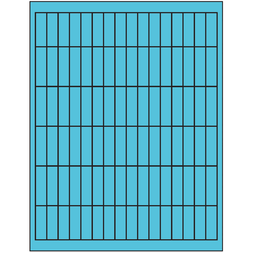 0.5" x 1.75" Turquoise Rectangular Sheet Labels