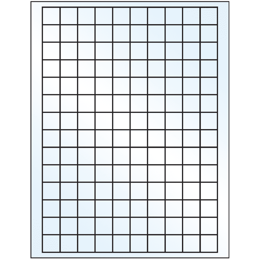 0.75" x 0.75" Crystal Clear Square Sheet Labels