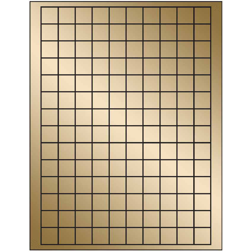 0.75" x 0.75" Gold Foil Square Sheet Labels