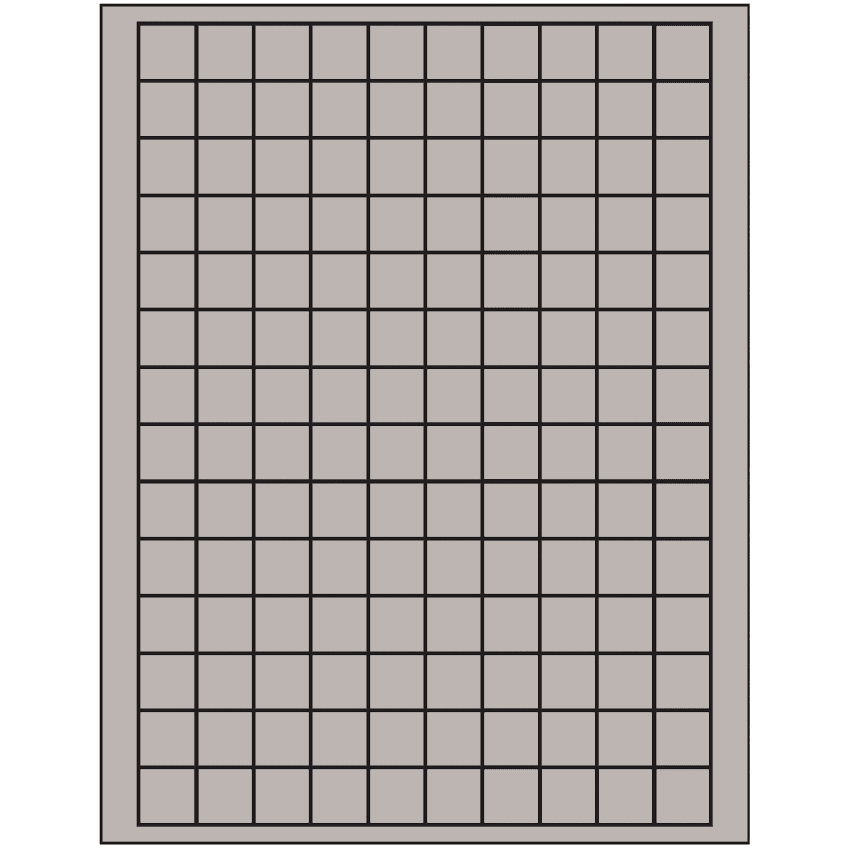 0.75" x 0.75" Gray Square Sheet Labels