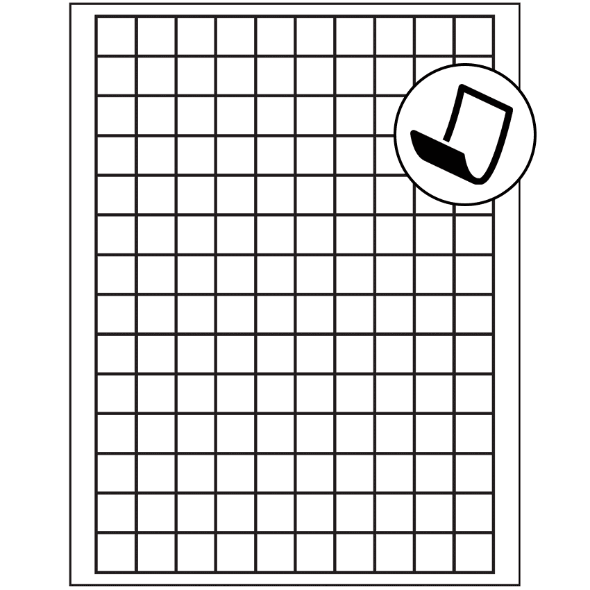 0.75" x 0.75" Blockout Square Sheet Labels