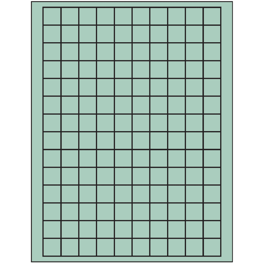 0.75" x 0.75" Pastel Green Square Sheet Labels