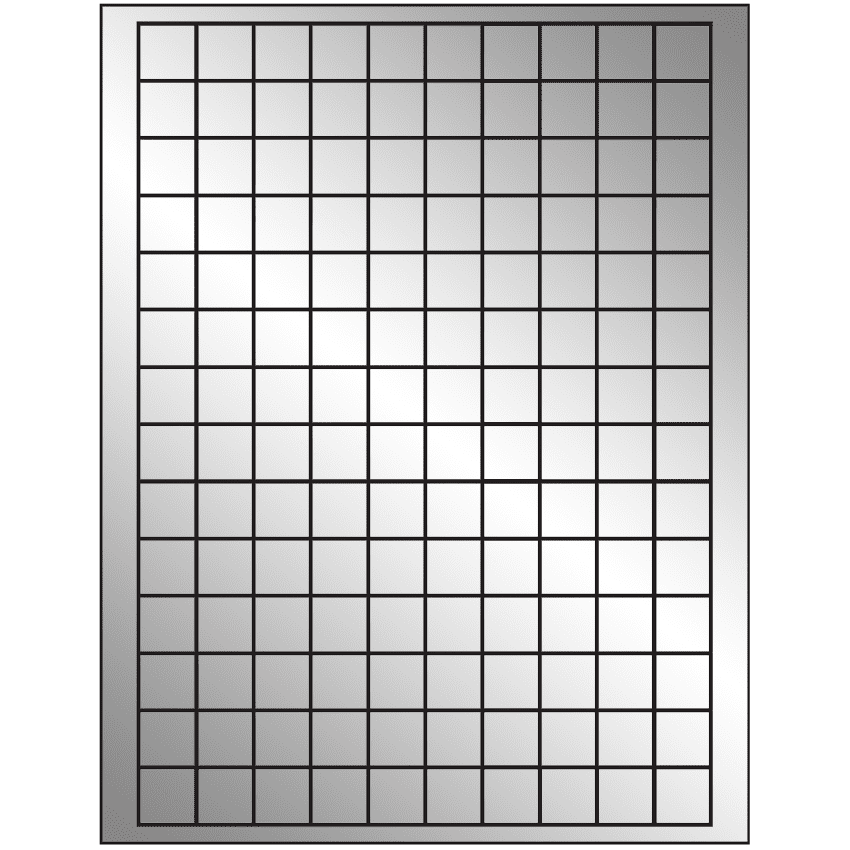 0.75" x 0.75" Silver Foil Square Sheet Labels
